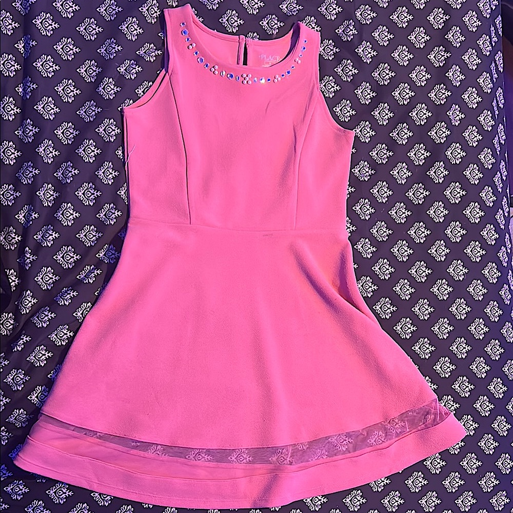 Place Pink Halter Fit and Flare Dress for Prom